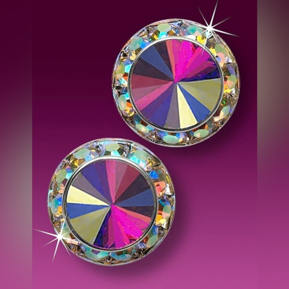 17mm Crystal AB - Dance / Cheer / Beauty Pageant Competition Stud earrings